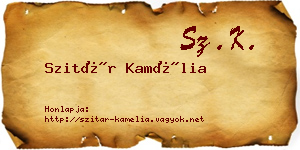 Szitár Kamélia névjegykártya